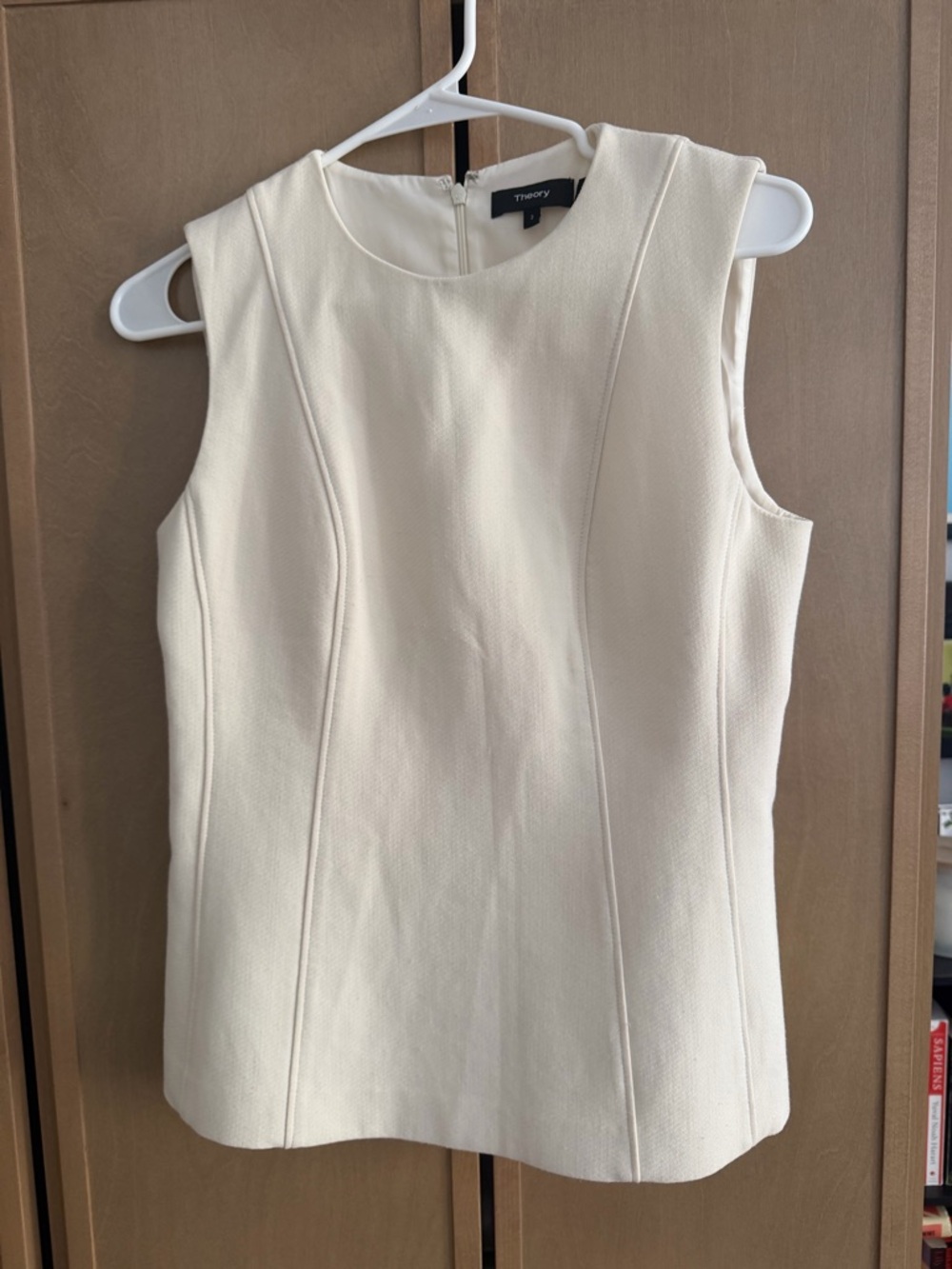 Theory Cream Sleeveless Shell Top